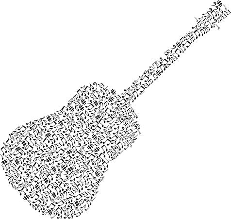 A sketch of an electric guitar with lightning-inspired design, black and  white, tattoo design on Craiyon